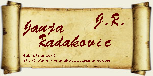 Janja Radaković vizit kartica